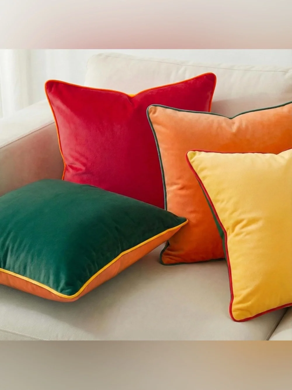 Set of 4 Velvet Throw Pillow Covers 18x18, Soft Accent Couch Pillow Covers